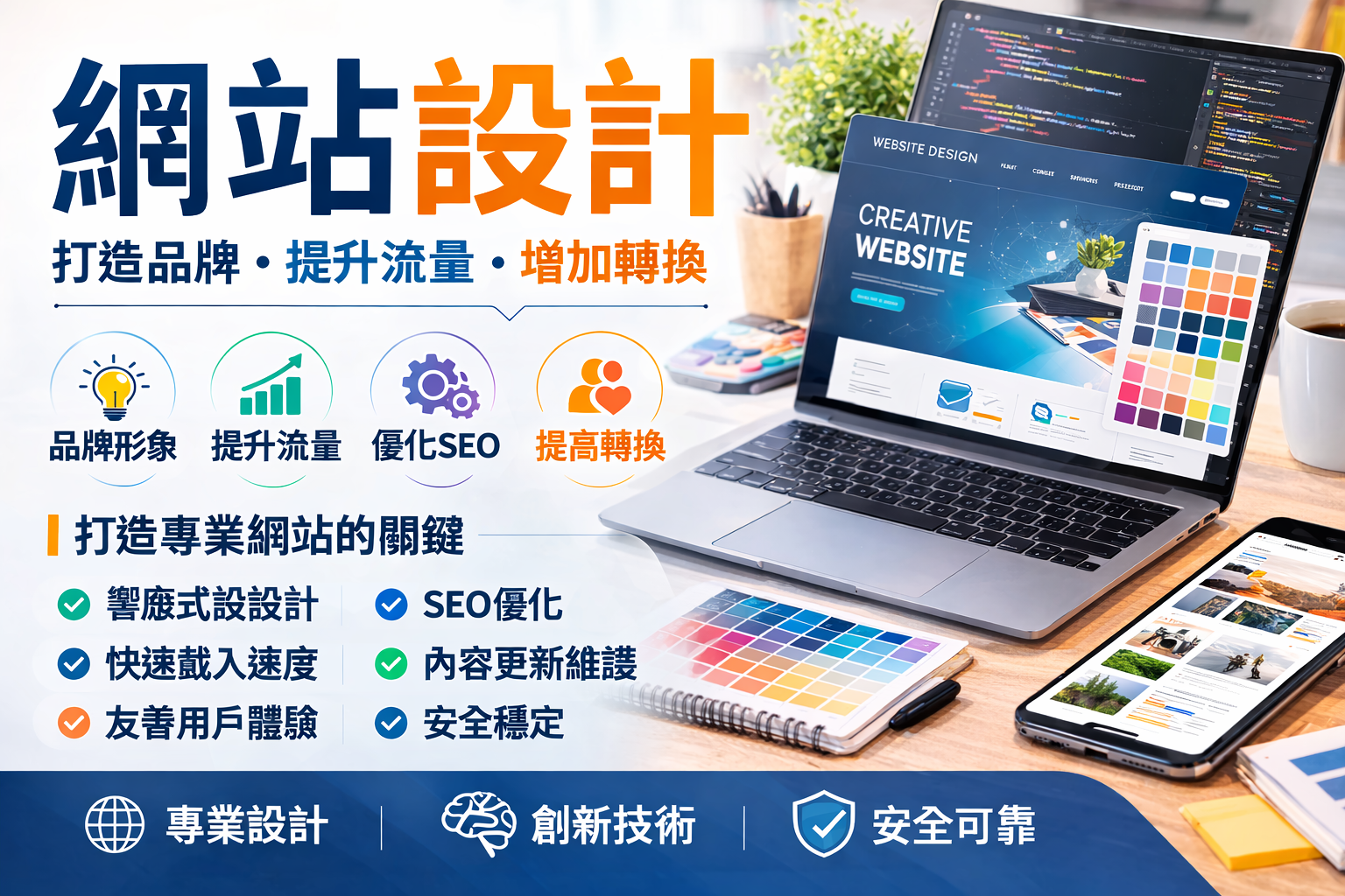 網站設計公司、網站優化、網站流量、業界首選、我的網站為何瀏覽數這麼低？蘋果網頁設計、專業諮詢、完整售後服務