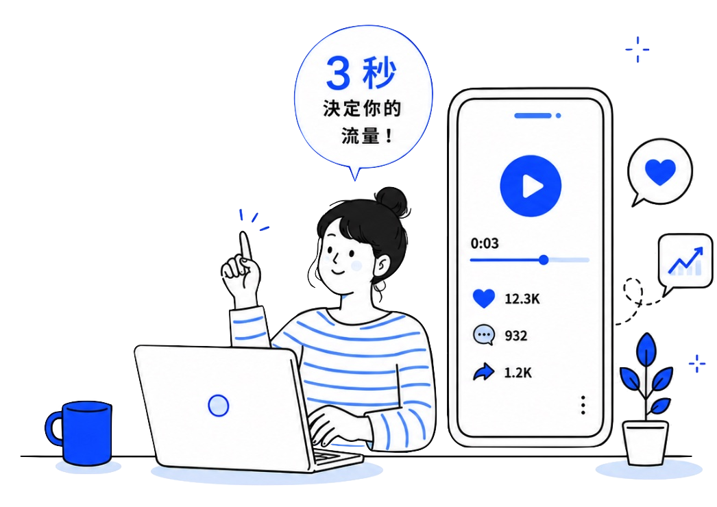 為什麼你的短影音沒人看，用 AI 影片打造開頭 3 秒抓住人的腳本公式
