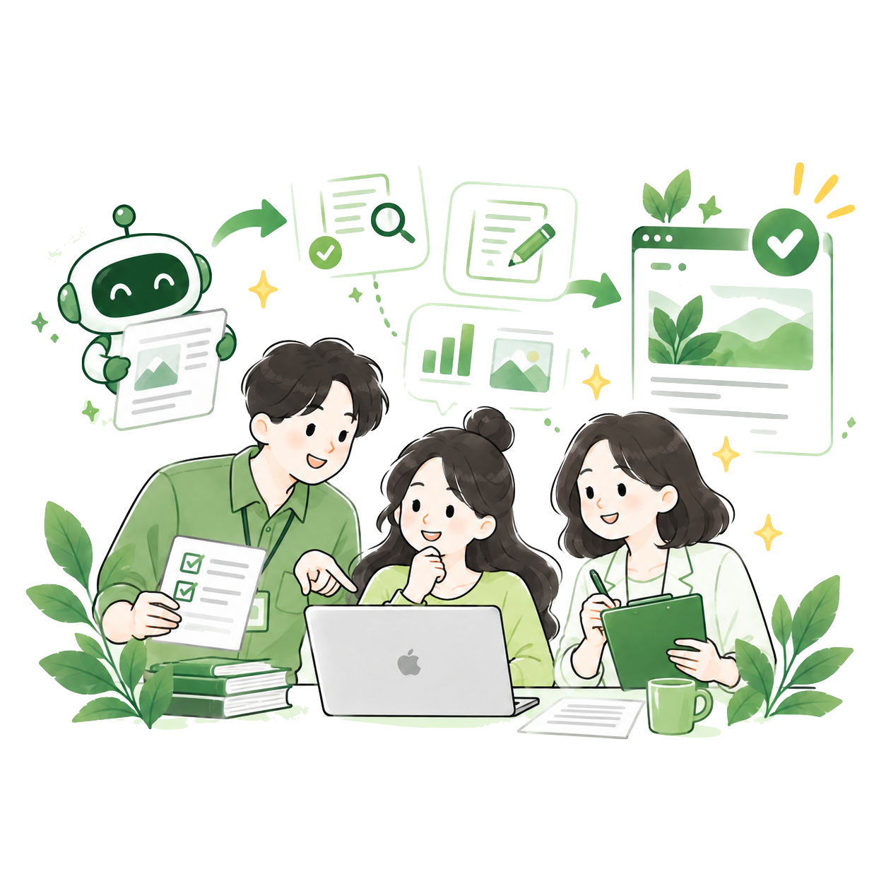 品牌與專業人員負責的工作插圖